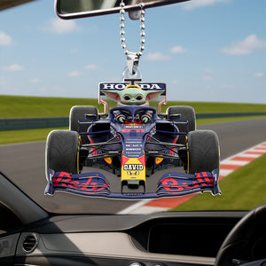 Baby Green Alien Driver Car Ornament Personalized Gifts For Racing Fans 01natn240725