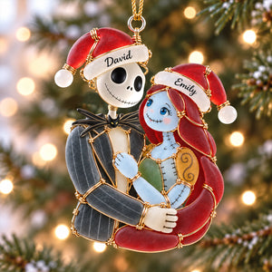 Love To Bone Sea Glass Effect Ornament, Personalized Gifts For Couple 05qhtn151026