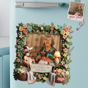 Sewing Girl Custom Photo Fridge Magnet - Personalized Gifts For Sewing Lovers 04pata261125
