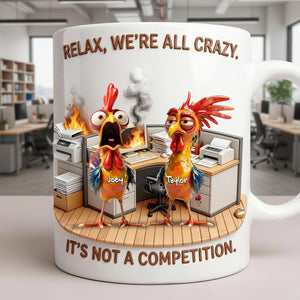 Fun Mad Rooster Office Worker Coffee Mug - Personalized Gifts For Coworker 02qhlu181225