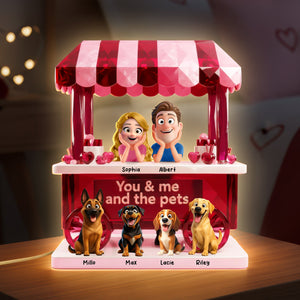 Couple’s Sweet Little Pet Gang Light Box - Personalized Gifts For Couples 02TOQN031225