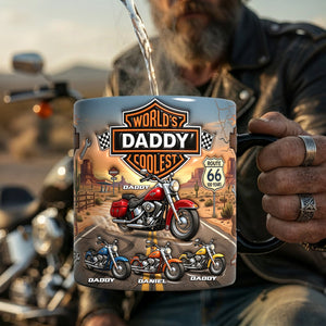 Motorcycle Coolest Dad Magic Coffee Mug - Personalized Gifts For Father's Day Biker Dad Magic Mug 04NALU120526-Homacus