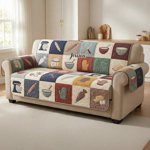 Tasteful Baking Collage Quilted Sofa Cover, Personalized Gifts For Baking Lovers 04qhdt260126
