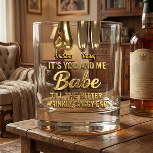 Funny Old Couple Round Glass Personalized Gifts For Couple 03OHMG060126