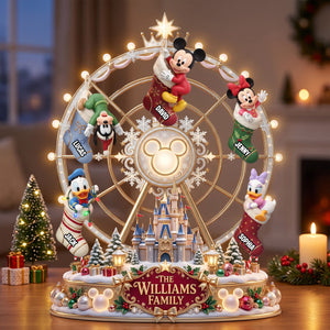 Kids In Christmas Sock Ferris Wheel Acrylic Light Box - Personalized Christmas Gifts 02patn240826