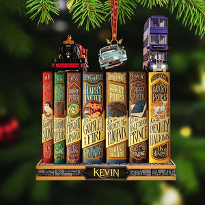 Books Collection Acrylic Christmas Ornament - Personalized Gifts For Book Lovers 02kita031125