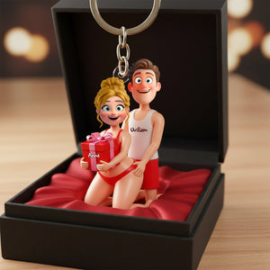 Playful Couple Acrylic Keychain - Personalized Gifts For Couples 06OHLU291125