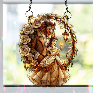 Enchanted Rose Couple Suncatcher - Personalized Gifts For Couples 01PALU031225