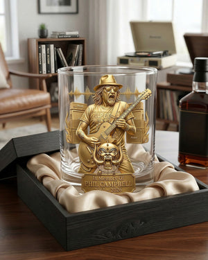 In Memory Rock Guitarist Round Glass - Gifts For Music Lover Drinking Glass 01NAMG180326