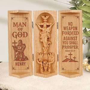 Personalized Gifts For Christian Openable Wooden Cylinder Sculpture of Jesus Christ 04toqn240125 - Wooden Cylinder Sculpture - GoDuckee