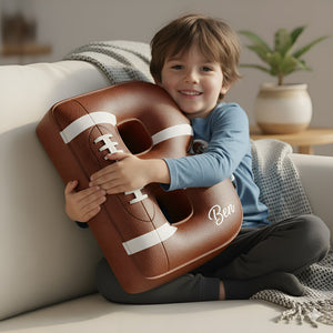 Touchdown Initial Letter Shaped Pillow - Personalized Gifts For Kids 02HYLU121125