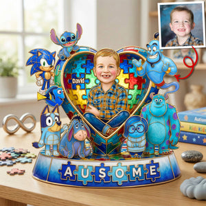 Ausome Gang Acrylic Plaque - Custom Photo Gifts For Autism Kids 03qhtn020426