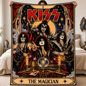 KISS Rock And Roll Tarot Card Blanket - Personalized Gifts For Music Lovers 07HULU281026