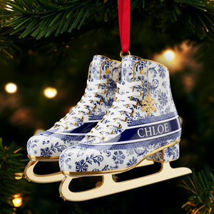 Winter Skating Ornament - Personalized Gifts For Ice Skating Lovers 05PGLU241025