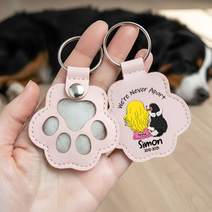 We're Never Apart Pet Fur Storage Keychain - Personalized Memorial Gift For Pet Lovers 09LALU021025