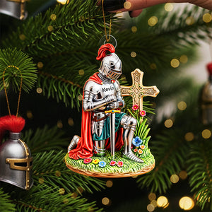 Kneeing Knight Ornament - Personalized Gifts For Christians 05huta300825