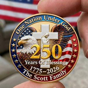 USA 250th Anniversary Printed Metal Coin - Personalized Gifts For Patriots 02huqn260226