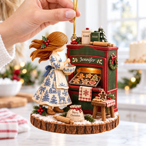 Toile De Jouy Baking Girl Christmas Ornament - Personalized Gifts For Bakers 03paqn031026