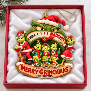 Naughty Family Christmas Ornament - Personalized Gifts For Family 05HAQN081026