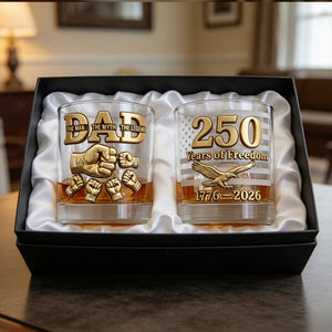 USA 250th Anniversary Round Glass - Personalized Gifts For Dad 04natn030326