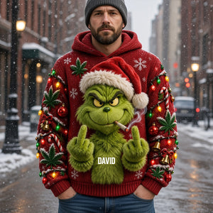 Grouchy Mischief Smoking Hoodie - Personalized Christmas Gifts 04natn180926