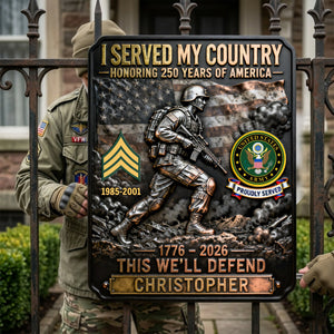 American 250th Anniversary Metal Sign - Personalized Gifts For Veteran 03kilu120326