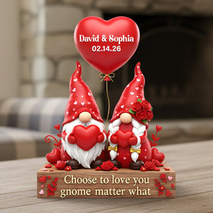 Cute Gnome Couple Acrylic Plaque - Personalized Anniversary Gift For Couples 08HYLU261125