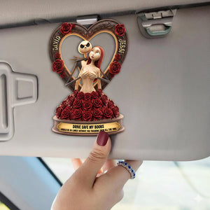 Naughty Skeleton Couple Car Visor Clip - Personalized Gifts For Couple 02ohlu171225