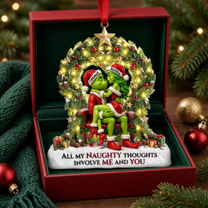 Naughty Couple Christmas Ornament - Personalized Gifts For Couple Christmas Ornament 02NALU220926
