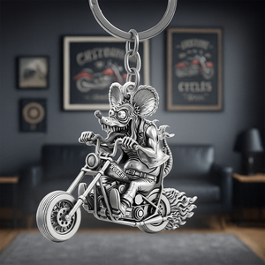 Personalized Gifts For Biker Keychain, Crazy Outlaw Motorcycle 06QHPU300625