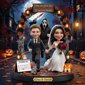 Custom Photo Plaque Personalized Funny Halloween Gifts For Newlywed Couple 03hytn140825