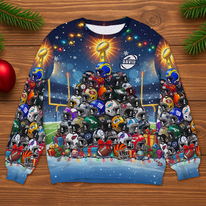Personalized Gifts For American Football Lovers Christmas Ugly Sweater 02hutn050925