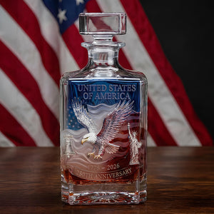 Proud Anniversary Decanter & Round Glass, Personalized Gifts For Patriots 03qhdt120226
