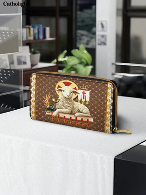 Catholight Agnus Dei Leather Wallet Purse