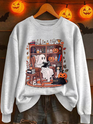 Ghost In Library Reading Shirt - Halloween Gift For Book Lovers 104laxx180725
