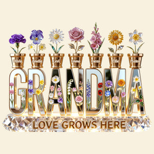 Birthmonth Flowers Kids Acrylic Plaque - Personalized Gifts For Grandma, Mom Plaque 01KIDT060226