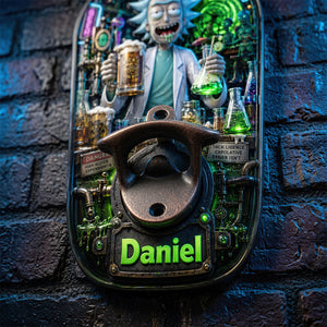 Crazy Scientist Wooden Wall Hanging Bottle Opener - Personalized Gifts 02hadt200726