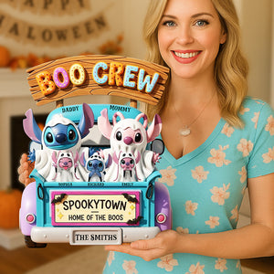 Boo Crew Wood Sign - Personalized Halloween Gifts For Family 02tgqn290825