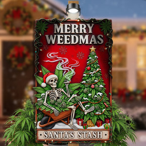 Merry Weedmas Metal Sign - Personalized Gifts For Smokers 06TOLU150825