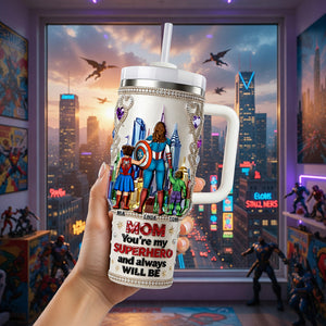 Brave Mom City Tumbler Handle - Personalized Gifts For Heroic Mom 03OHDT100426