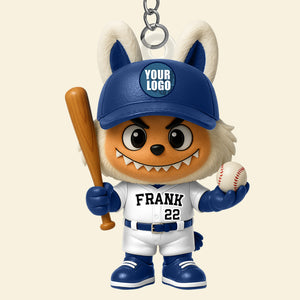 Fuzzy Monster Baseball Keychain - Personalized Gift For Baseball Lovers 02HUDT200625