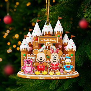 Gingerbread Family Castle Ornament - Personalized Christmas Gifts For Family 05NALU160825