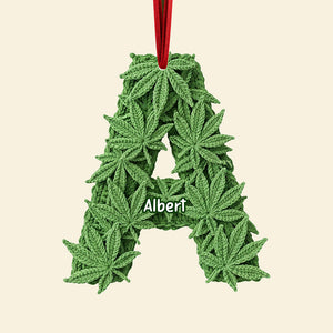 Alphabet Letters Christmas Ornament – Personalized Gifts For Weed Lovers 02toqn040925
