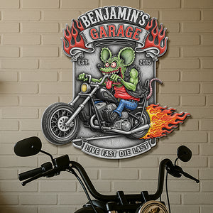 Badass Motorcycle Garage Metal Sign - Personalized Gifts For Biker 01qhqn030725