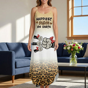 Happiest Mom On Earth Suspender Maxi Dress - Personalized Gifts For Moms 03naqn260326