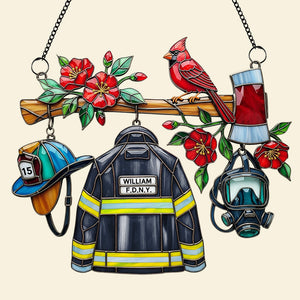 Firefighter Heaven Suncatcher Ornament Personalized Gifts For Firefighter 05OHDT040925