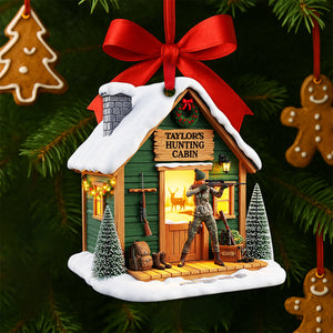 Hunting Cabin Christmas Ornament - Personalized Gift For Hunters 02OHLU140825