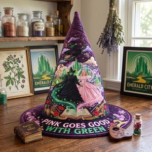 Enchanted Pink And Green Quilted Witch Hat - Personalized Gifts For Halloween 04tytn120826