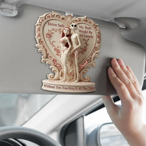 Cheeky Skeleton Couple Car Visor Clip - Personalized Gifts For Couple 01ohlu171225