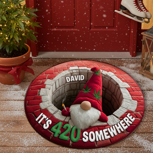 Chill Gnome Weed Round Mat - Personalized Christmas Gifts For Stoners 04TOLU220925